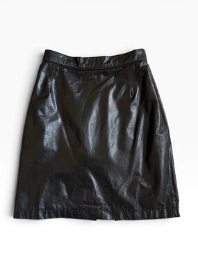 Vintage Maglia genuine leather black skirt size 4